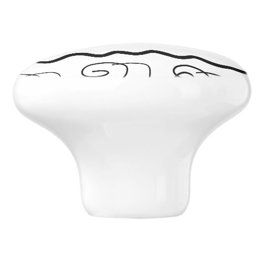 Ronde, zwarte en witte flacon keramische knop (Zijkant)