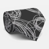 Ronde zwarte en witte schijfjes stropdas (Opgerold)