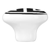 Ronde zwarte keramische deurknop — wit Chinees sym Keramische Knop (Zijkant)