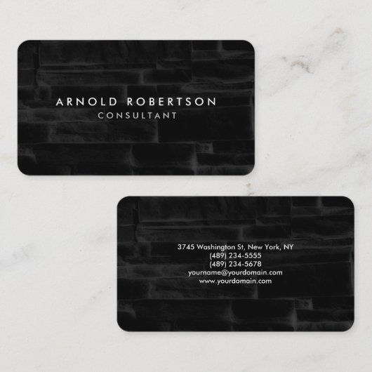 Ronde zwarte kerner - minimalistisch minimalistisc visitekaartje (Voorkant / Achterkant)