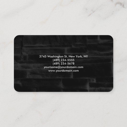 Ronde zwarte kerner - minimalistisch minimalistisc visitekaartje (Achterkant)