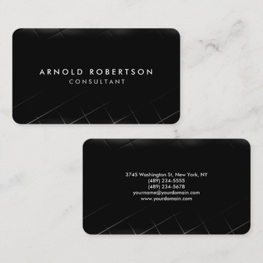 Ronde zwarte kerner - minimalistisch visitekaartje (Voorkant / Achterkant)