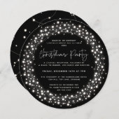 Ronde zwarte kerstfeestdag kaart (Voorkant / Achterkant)