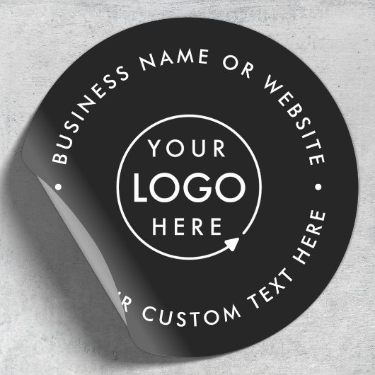 Ronde Zwarte Sticker | Zakelijk Logo Label Zegel
