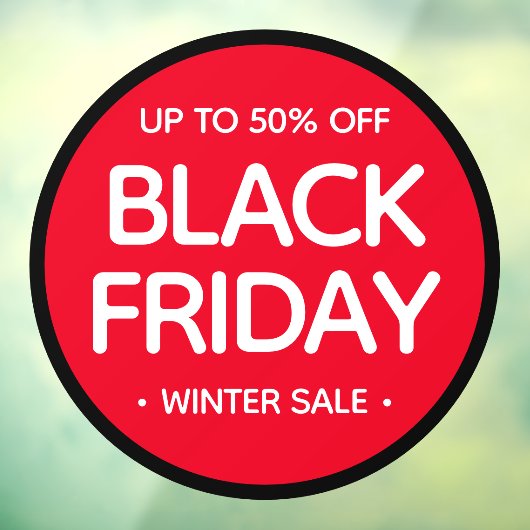 Ronde zwarte vrijdag Eenvoudige, moderne, eenvoudi Raamsticker (Vel 3)