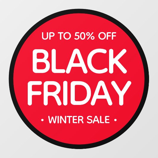 Ronde zwarte vrijdag Eenvoudige, moderne, eenvoudi Raamsticker (Vel)