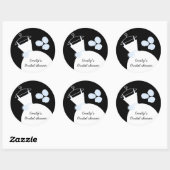 Ronde zwarte Vrijgezellenfeest van de bruiloft Gow Ronde Sticker (Vel)