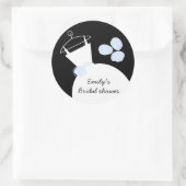 Ronde zwarte Vrijgezellenfeest van de bruiloft Gow Ronde Sticker (Tas)