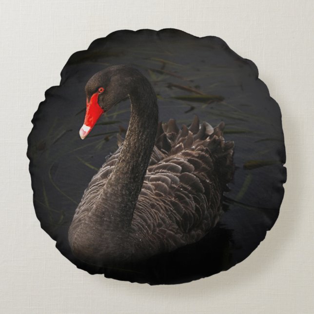 Ronde zwarte zwadpijp rond kussen (Voorkant)