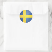 Ronde Zweedse vlag Button Sticker (Tas)