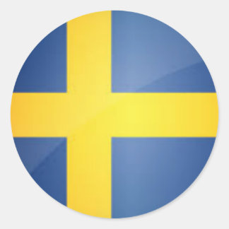 Ronde Zweedse vlag Button Sticker