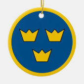 Rondeel van Zweden Keramisch Ornament (Voorkant)