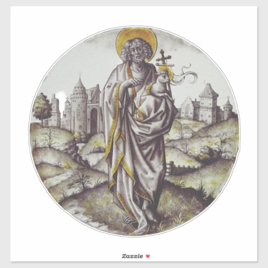 Rondel met Johannes de Doper Sticker (Vel)