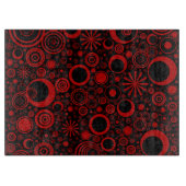 Ronden, roodzwart, snijvlak van glas snijplank (Voorkant)