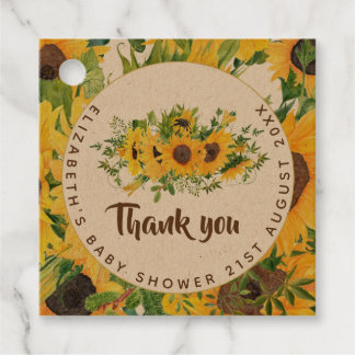 Rondgaande Zonnebloem Thema Baby Shower Favor Gift Bedankjes Labels