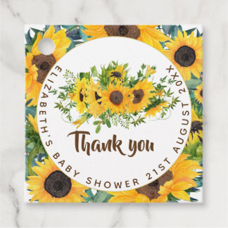Rondgaande Zonnebloem Thema Baby Shower Favor Gift Bedankjes Labels