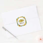 Rondgaande Zonnebloem Thema Baby Shower Favor Gift Vierkante Sticker (Envelop)