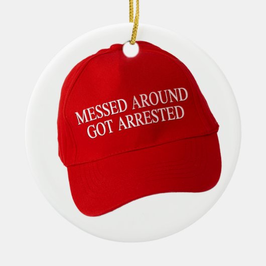 Rondgeknoeid werd gearresteerd keramisch ornament (Voorkant)