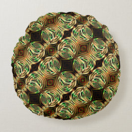 Rondgoud en groene metalen of glashandgreep rond kussen