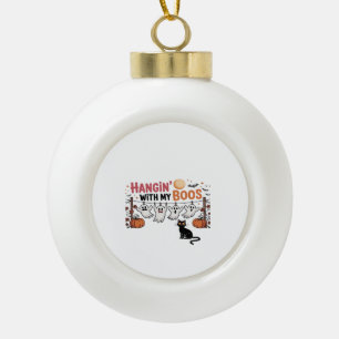 Rondhangen met mijn boosdoeners Geest houdt zwarte Keramische Bal Ornament