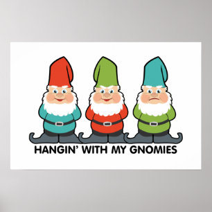 Rondhangen Met Mijn Tuinkabouters Schattig  Poster