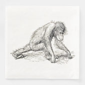 Rondhangen - Young Ape Gorilla Servet (Voorkant)