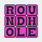 Rondhol, vierkant Peg Magneet (Voorkant)