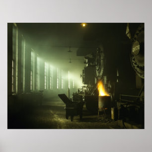 Rondhuis voor locomotieven poster