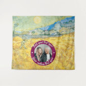 Rondje foto/logo & aangepaste tekst | Volledig bew Wandkleed (Voorkant (horizontaal))