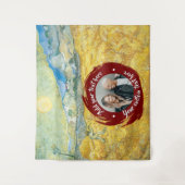 Rondje foto/logo en eigen tekst | Volledig bewerkb Wandkleed (Voorkant)