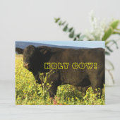 Rondje tijd!  Heilige koe - Western-feestje Kaart (Staand voorkant)