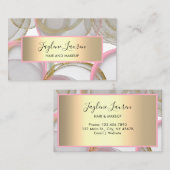 Rondjes met Abstracte inkt met zwarte roze tinten Visitekaartje (Voorkant / Achterkant)