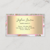 Rondjes met Abstracte inkt met zwarte roze tinten Visitekaartje (Achterkant)