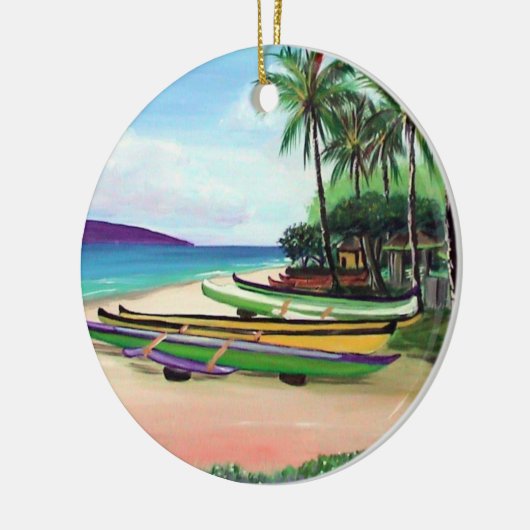 Rondkanoiestrand Keramisch Ornament (Links)