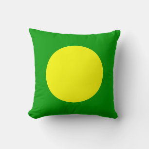 Rondkleurige kleuren - Geel en grijs groen Kussen