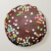Rondkussen met chocolade-ijskast rond kussen (Achterkant)