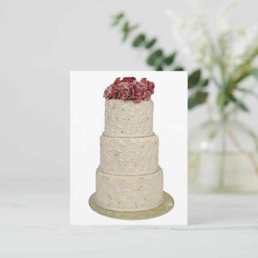 Rondlaagse bruiloft briefkaart (Staand voorkant)