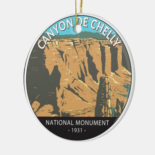rondleiding Canyon De Chelly Keramisch Ornament (Links)