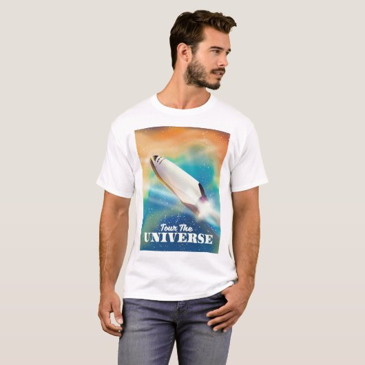 Rondleiding de universe ruimtekunst. t-shirt (Voorkant volledig)