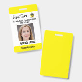 Rondleidingsgids Foto ID Geel Badge (Voor- en achterkant)