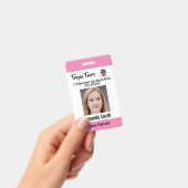 Rondleidingsgids Foto ID Roze Badge (Handheld)