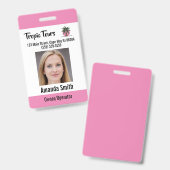 Rondleidingsgids Foto ID Roze Badge (Voor- en achterkant)