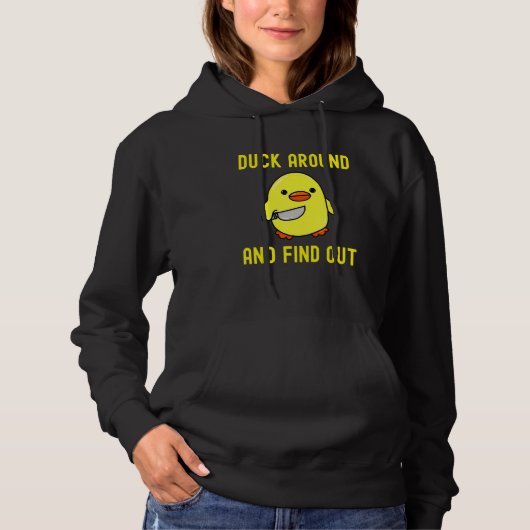 Rondlopen En Uitvinden Eend Memes Met Mes Hoodie (Voorkant)