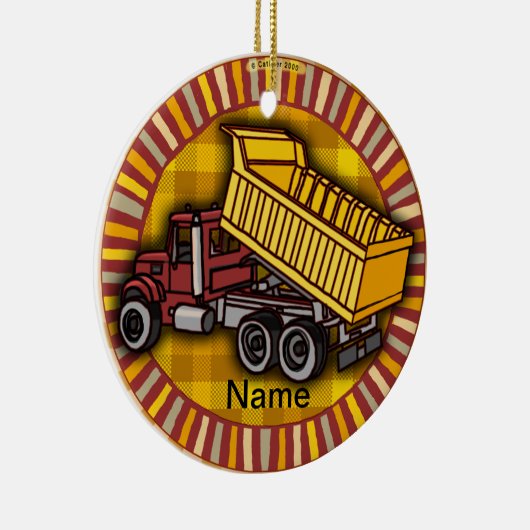 Rondo Dump Truck Keramisch Ornament (Rechts)