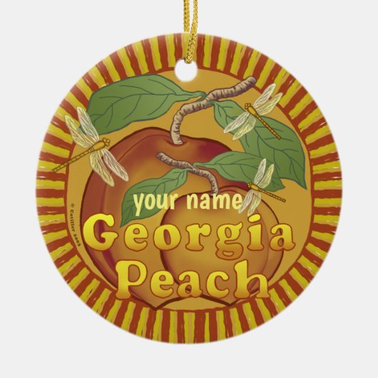 Rondo Georgia Peaches Keramisch Ornament (Voorkant)