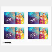 RONDO IN LAGOON/Monogram Venetian Masquerade Ball Rechthoekige Sticker (Vel)