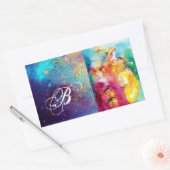 RONDO IN LAGOON/Monogram Venetian Masquerade Ball Rechthoekige Sticker (Envelop)