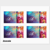 RONDO IN LAGOON/Monogram Venetian Masquerade Ball Rechthoekige Sticker (Vel)