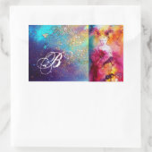 RONDO IN LAGOON/Monogram Venetian Masquerade Ball Rechthoekige Sticker (Tas)