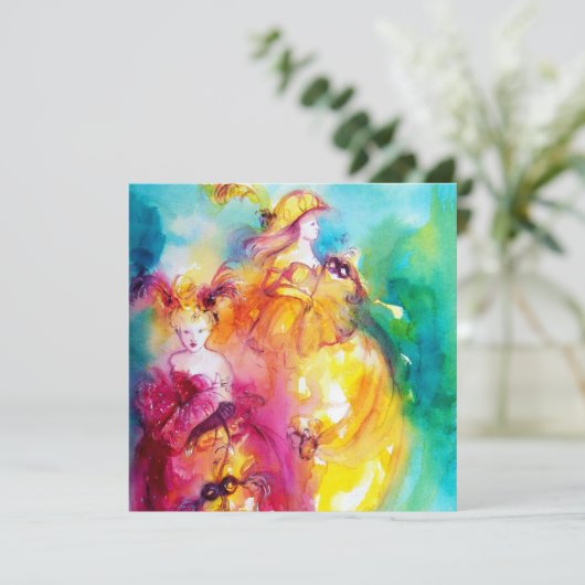 RONDO IN LAGOON, Sweet Sixteen Masquerade Party Kaart (Staand voorkant)